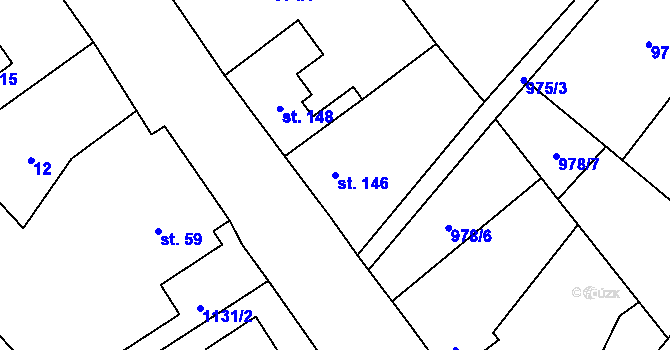 Parcela st. 146 v KÚ Holedeč, Katastrální mapa