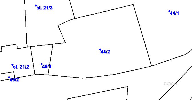 Parcela st. 44/4 v KÚ Holedeč, Katastrální mapa