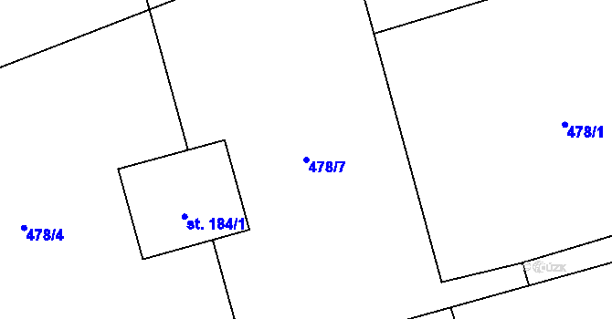 Parcela st. 478/7 v KÚ Holedeč, Katastrální mapa