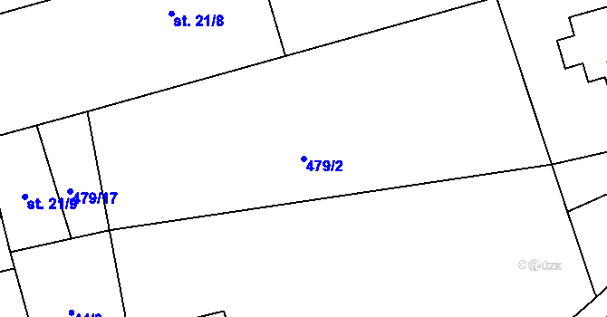 Parcela st. 479/2 v KÚ Holedeč, Katastrální mapa