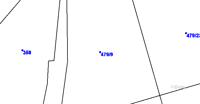 Parcela st. 479/9 v KÚ Holedeč, Katastrální mapa