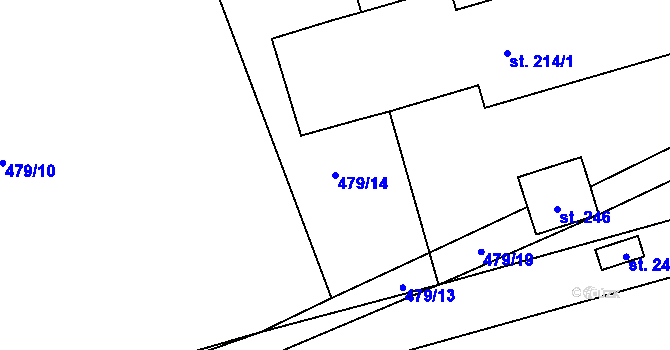 Parcela st. 479/14 v KÚ Holedeč, Katastrální mapa