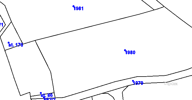 Parcela st. 663/1 v KÚ Holedeč, Katastrální mapa