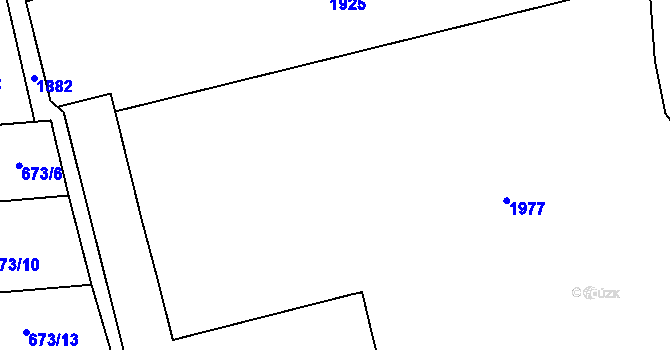 Parcela st. 673/19 v KÚ Holedeč, Katastrální mapa