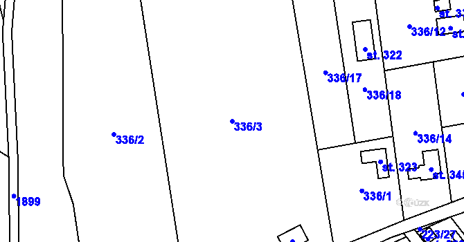 Parcela st. 336/3 v KÚ Holedeč, Katastrální mapa