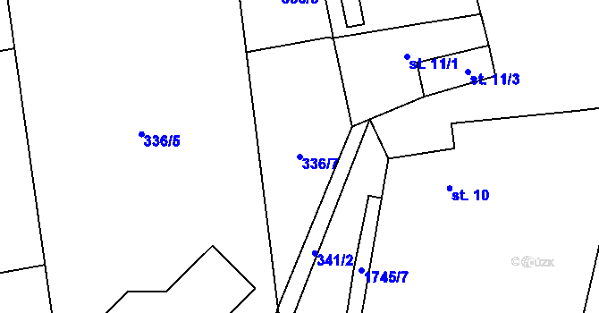 Parcela st. 336/7 v KÚ Holedeč, Katastrální mapa
