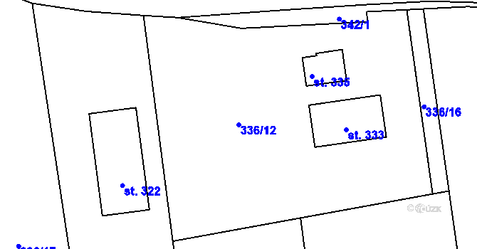 Parcela st. 336/12 v KÚ Holedeč, Katastrální mapa