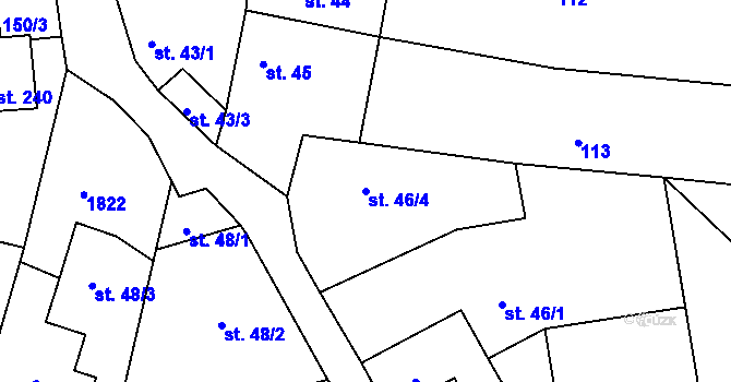 Parcela st. 46/4 v KÚ Holedeč, Katastrální mapa
