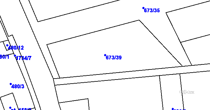 Parcela st. 673/39 v KÚ Holedeč, Katastrální mapa