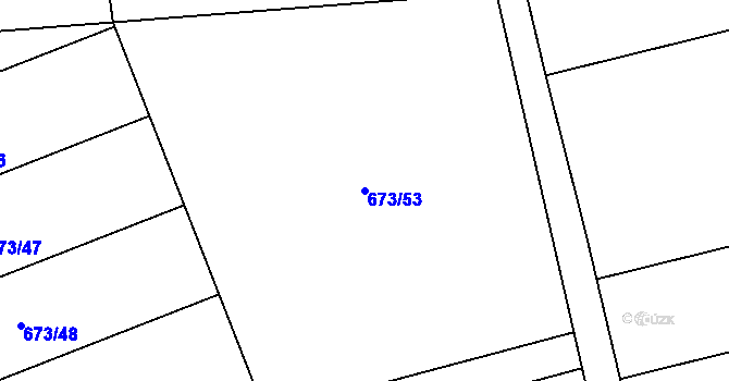 Parcela st. 673/53 v KÚ Holedeč, Katastrální mapa