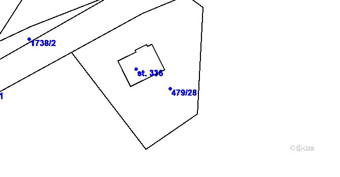 Parcela st. 479/28 v KÚ Holedeč, Katastrální mapa