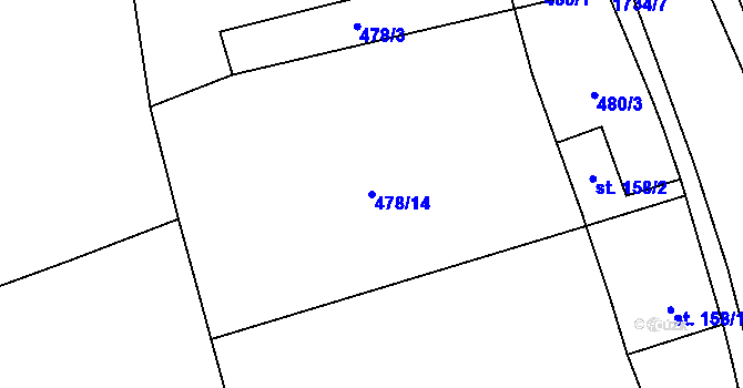 Parcela st. 478/14 v KÚ Holedeč, Katastrální mapa