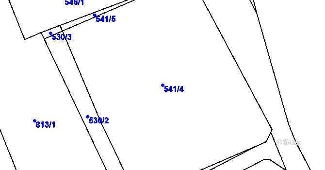 Parcela st. 541/4 v KÚ Stránky, Katastrální mapa