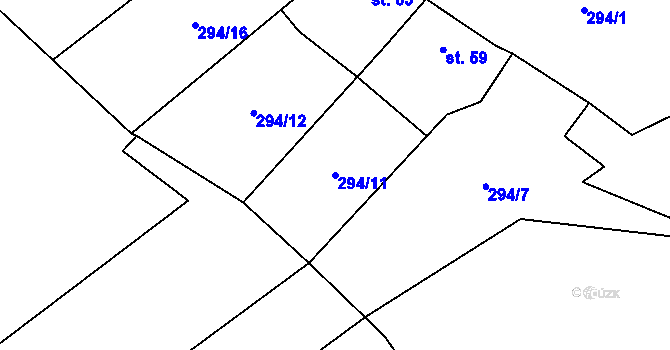 Parcela st. 294/11 v KÚ Holešín, Katastrální mapa