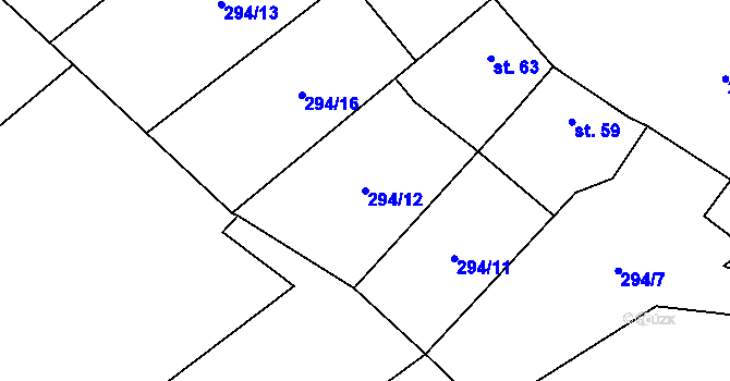 Parcela st. 294/12 v KÚ Holešín, Katastrální mapa