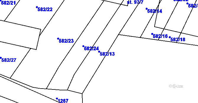 Parcela st. 582/13 v KÚ Holešín, Katastrální mapa