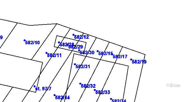 Parcela st. 582/15 v KÚ Holešín, Katastrální mapa