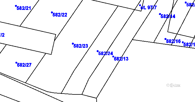 Parcela st. 582/24 v KÚ Holešín, Katastrální mapa