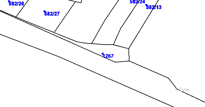 Parcela st. 1267 v KÚ Holešín, Katastrální mapa