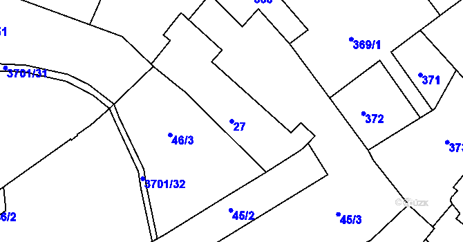 Parcela st. 27 v KÚ Holešov, Katastrální mapa
