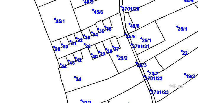 Parcela st. 39 v KÚ Holešov, Katastrální mapa