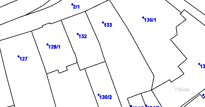 Parcela st. 131/1 v KÚ Holešov, Katastrální mapa