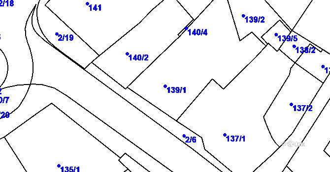 Parcela st. 139/1 v KÚ Holešov, Katastrální mapa