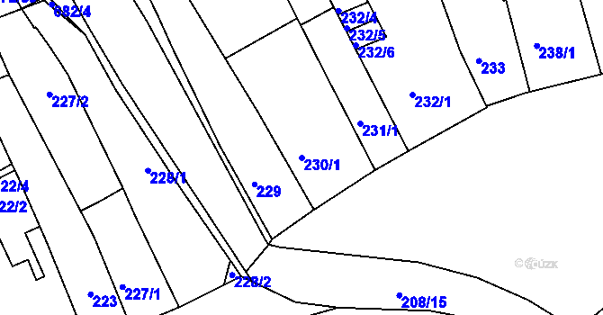 Parcela st. 230/1 v KÚ Holešov, Katastrální mapa