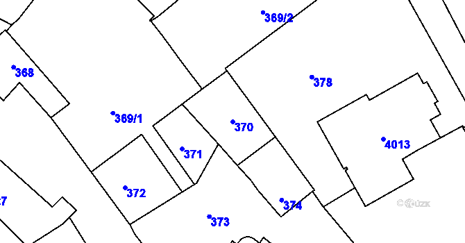 Parcela st. 370 v KÚ Holešov, Katastrální mapa