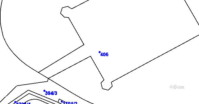 Parcela st. 406 v KÚ Holešov, Katastrální mapa