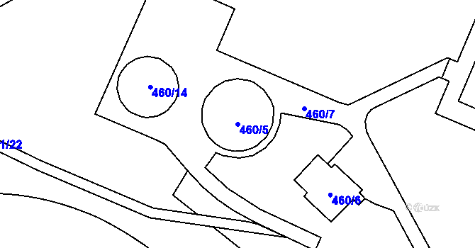 Parcela st. 460/5 v KÚ Holešov, Katastrální mapa