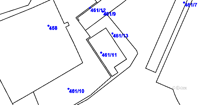 Parcela st. 461/11 v KÚ Holešov, Katastrální mapa