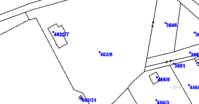 Parcela st. 462/9 v KÚ Holešov, Katastrální mapa