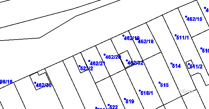 Parcela st. 462/20 v KÚ Holešov, Katastrální mapa