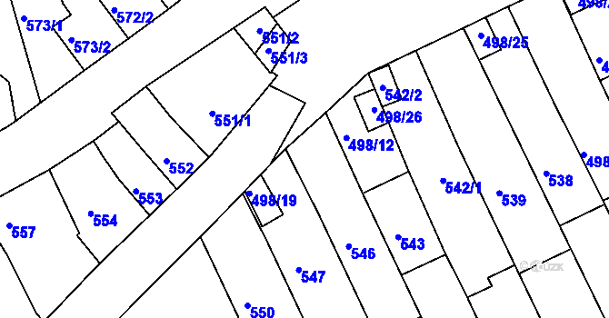 Parcela st. 498/13 v KÚ Holešov, Katastrální mapa