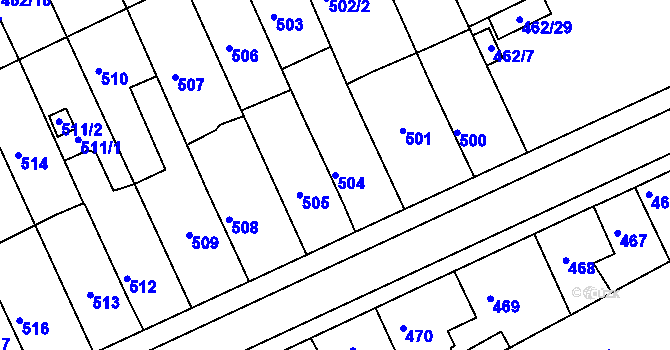 Parcela st. 504 v KÚ Holešov, Katastrální mapa