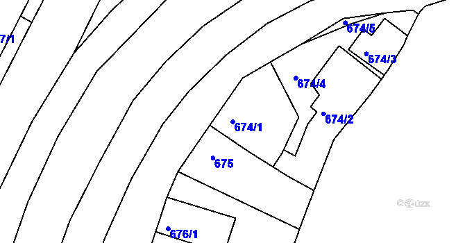 Parcela st. 674/1 v KÚ Holešov, Katastrální mapa