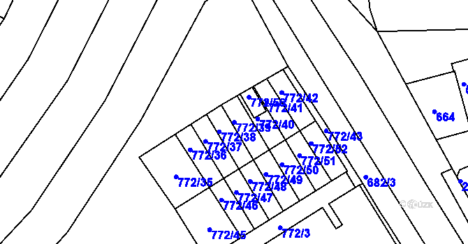 Parcela st. 772/39 v KÚ Holešov, Katastrální mapa