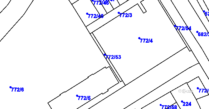 Parcela st. 772/53 v KÚ Holešov, Katastrální mapa