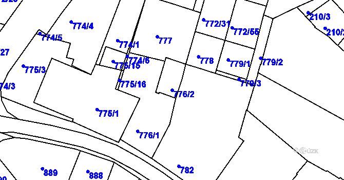Parcela st. 776/2 v KÚ Holešov, Katastrální mapa