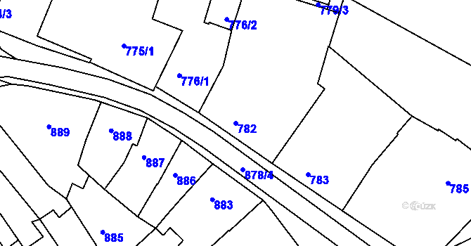 Parcela st. 782 v KÚ Holešov, Katastrální mapa