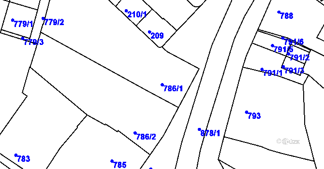 Parcela st. 786/1 v KÚ Holešov, Katastrální mapa