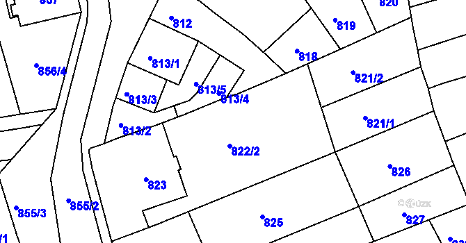 Parcela st. 822/1 v KÚ Holešov, Katastrální mapa