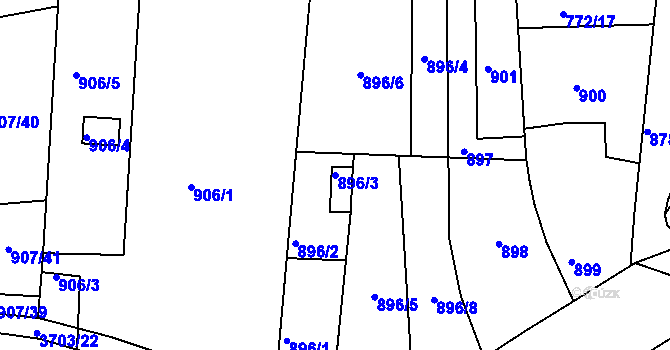 Parcela st. 896/3 v KÚ Holešov, Katastrální mapa