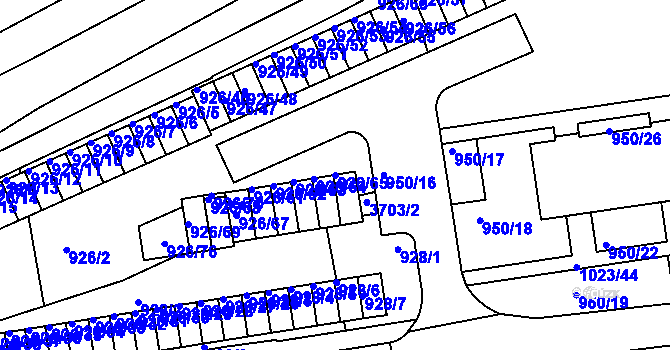Parcela st. 926/65 v KÚ Holešov, Katastrální mapa