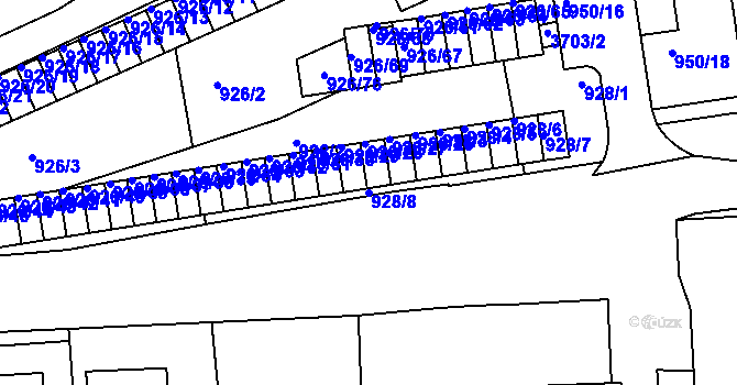 Parcela st. 928/8 v KÚ Holešov, Katastrální mapa