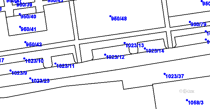 Parcela st. 1023/12 v KÚ Holešov, Katastrální mapa