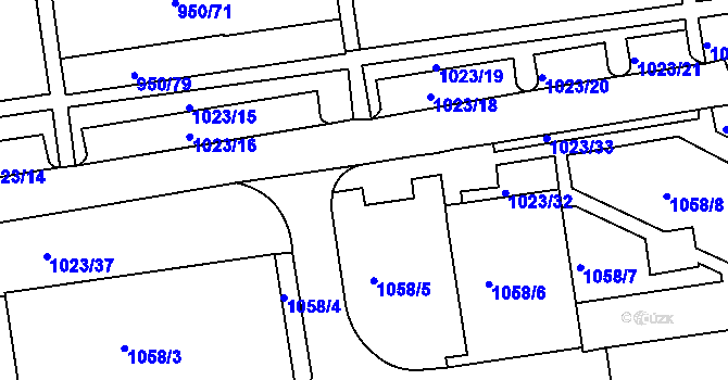 Parcela st. 1023/29 v KÚ Holešov, Katastrální mapa