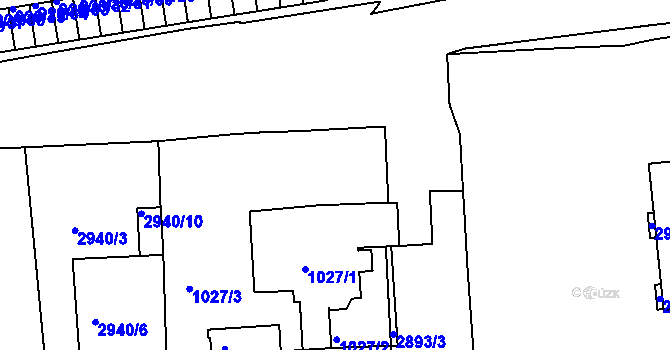 Parcela st. 1029/1 v KÚ Holešov, Katastrální mapa