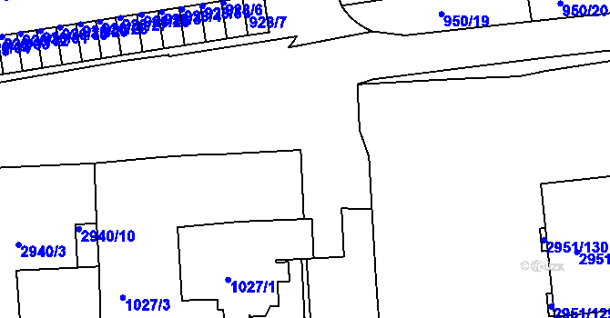 Parcela st. 1029/4 v KÚ Holešov, Katastrální mapa